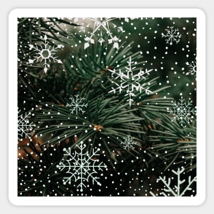 Snowflake christmas tree design Sticker